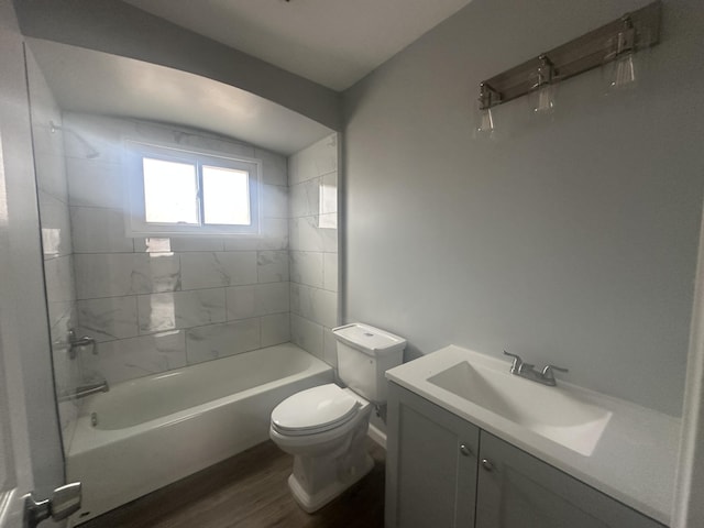 20523 Burt Rd, Detroit, MI 48219 - bathroom featuring vanity,  shower combination, and wood finished floors