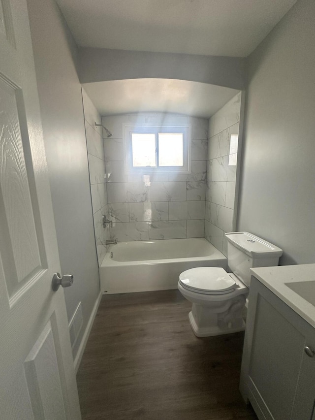 20523 Burt Rd, Detroit, MI 48219 - full bathroom featuring vanity, wood finished floors, and shower / tub combination