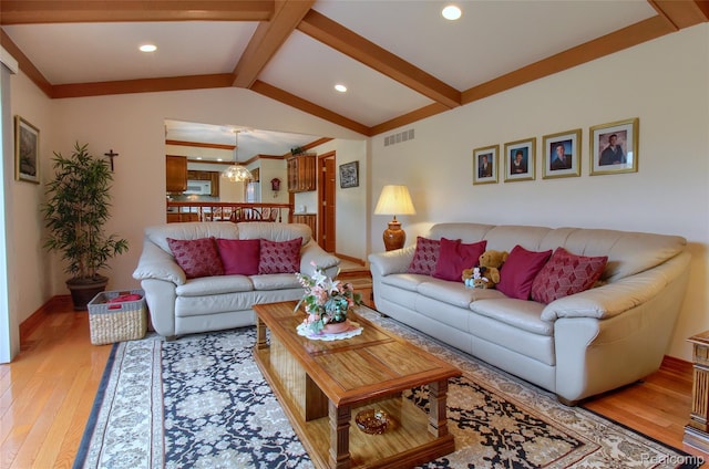 38188 Mallory Dr, Livonia, MI 48154 - living area featuring light wood-style floors, a chandelier, and recessed lighting