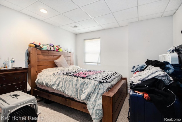 4450 Sylvan Rd, Grass Lake, MI 49240 - bedroom featuring carpet flooring and a paneled ceiling