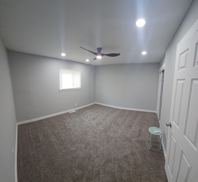 3736 Maryland Ave, Flint, MI 48506 - carpeted empty room featuring a ceiling fan and recessed lighting