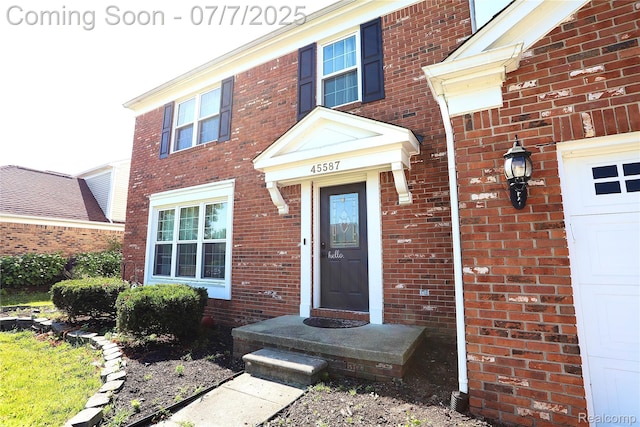 45587 Hanford Rd, Canton, MI 48187 - doorway to property with brick siding
