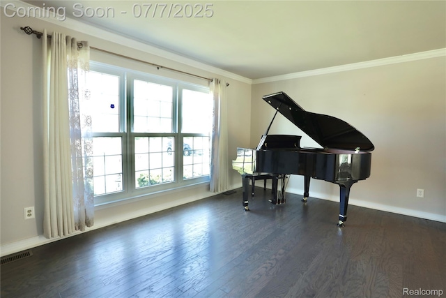 45587 Hanford Rd, Canton, MI 48187 - living area with dark wood-style floors and ornamental molding