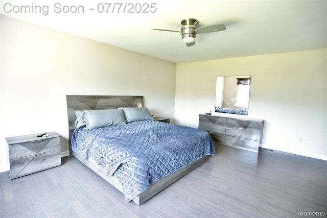45587 Hanford Rd, Canton, MI 48187 - bedroom featuring wood finished floors and a ceiling fan