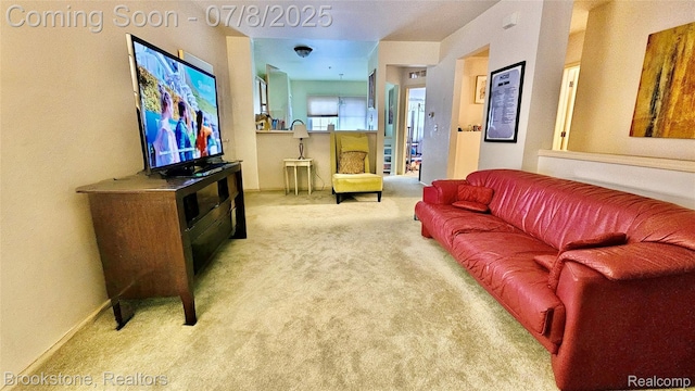 20059 Rodeo Ct, Southfield, MI 48075 - living area with light carpet and baseboards
