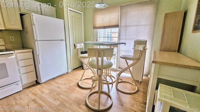 20059 Rodeo Ct, Southfield, MI 48075 - kitchen with white appliances and light wood-style floors