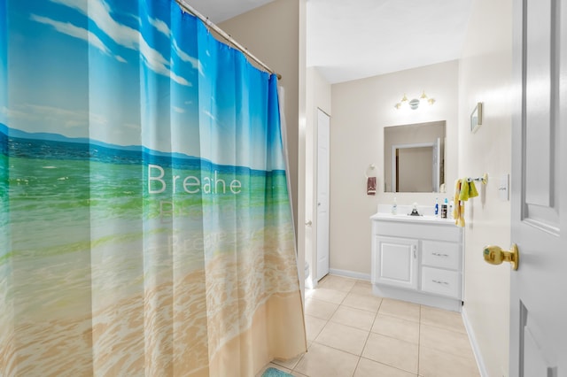 8181 Fawn Meadow Trl, Galesburg, MI 49053 - full bathroom featuring tile patterned floors, vanity, and curtained shower