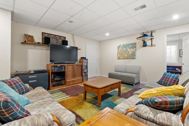 8181 Fawn Meadow Trl, Galesburg, MI 49053 - living area featuring a paneled ceiling and recessed lighting
