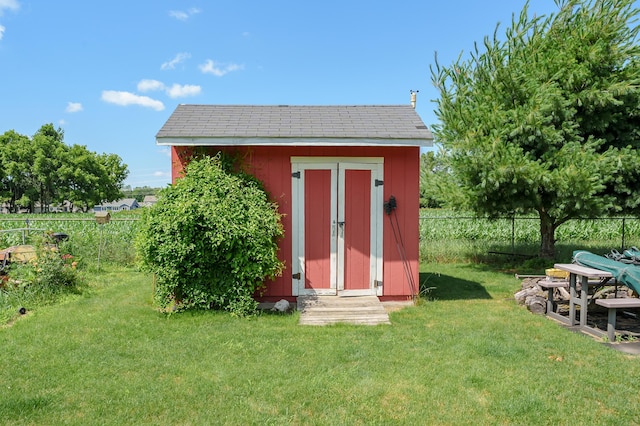 8181 Fawn Meadow Trl, Galesburg, MI 49053 - view of shed featuring a fenced backyard