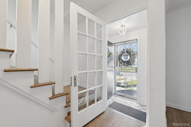 19340 Appoline St, Detroit, MI 48235 - foyer entrance with hardwood / wood-style flooring and stairway