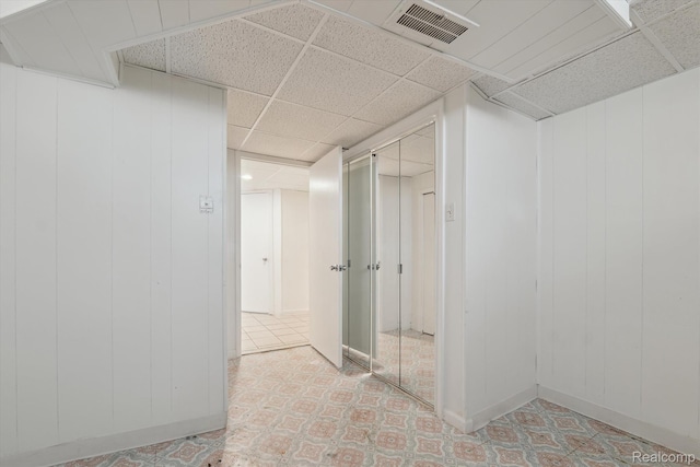 19340 Appoline St, Detroit, MI 48235 - hall featuring a drop ceiling and a decorative wall
