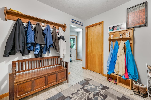 8361 9 Mile Rd, Big Rapids, MI 49307 - mudroom with wood finished floors and a textured ceiling