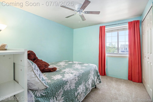 6706 Brookshire Dr, Canton, MI 48187 - carpeted bedroom featuring a closet and ceiling fan