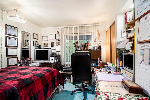 5178 Helga St, Saginaw, MI 48603 - carpeted bedroom with a desk and a closet