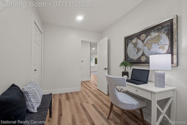 1089 Tecumseh Ave, Waterford, MI 48327 - office area with light wood-style floors and recessed lighting