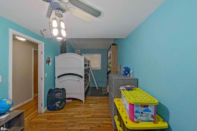296 S Saginaw St, Montrose, MI 48457 - bedroom with wood finished floors and ceiling fan