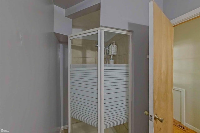 296 S Saginaw St, Montrose, MI 48457 - bathroom view of a shower stall and baseboards