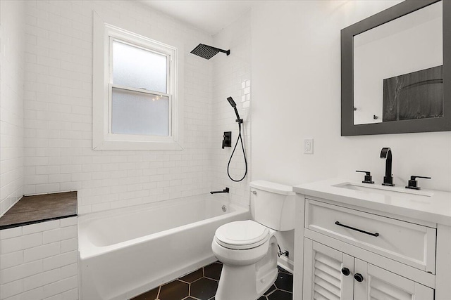 2475 Hazelwood St, Detroit, MI 48206 - bathroom with vanity, shower / bathtub combination, and tile patterned floors