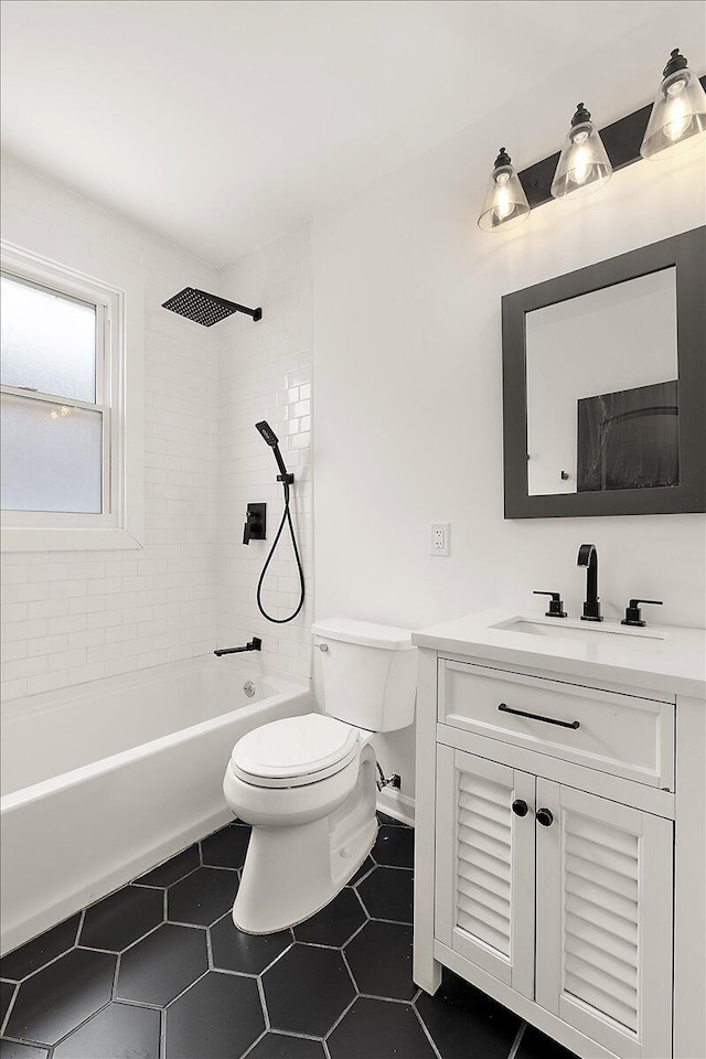 2475 Hazelwood St, Detroit, MI 48206 - bathroom featuring vanity, bathtub / shower combination, and tile patterned floors
