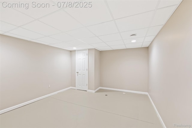 57349 Megan Dr, Washington, MI 48094 - unfurnished room with a paneled ceiling, concrete floors, recessed lighting, and a smoke detector