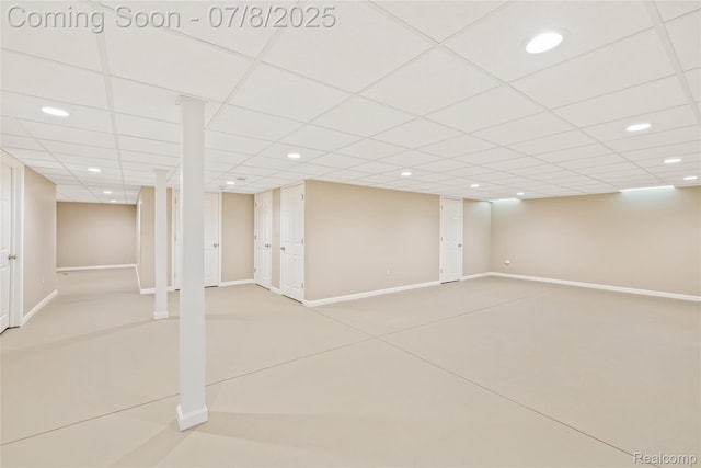 57349 Megan Dr, Washington, MI 48094 - finished below grade area with recessed lighting and a drop ceiling