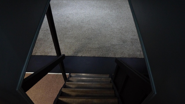 13558 Asbury Park, Detroit, MI 48227 - stairway featuring carpet floors