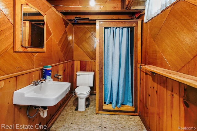 13776 Leroy St, Southgate, MI 48195 - half bathroom featuring toilet and wood walls