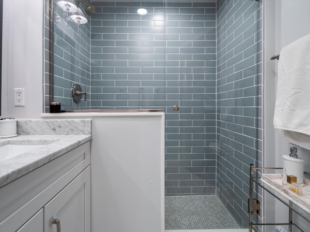 111 N Ashley St Unit 513, Ann Arbor, MI 48104 - bathroom with vanity and a tile shower