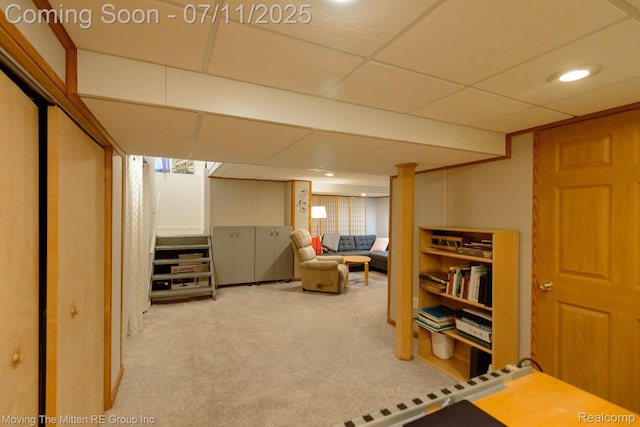 2746 Page Ave, Ann Arbor, MI 48104 - bedroom featuring carpet floors and a paneled ceiling
