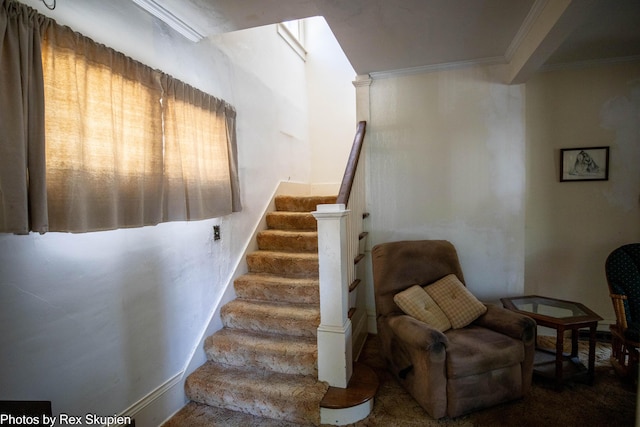 892 W Forest Ave, Muskegon, MI 49441 - stairs featuring ornamental molding
