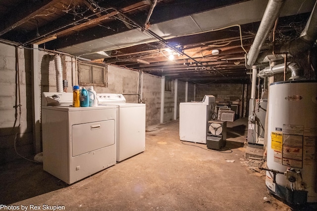 892 W Forest Ave, Muskegon, MI 49441 - unfinished basement with water heater and washing machine and clothes dryer