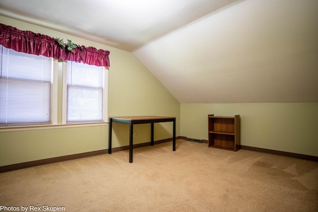 892 W Forest Ave, Muskegon, MI 49441 - additional living space featuring light carpet and vaulted ceiling