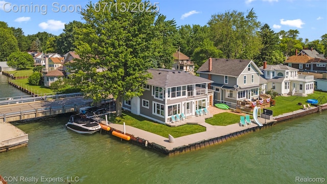 106 St Clair River Dr, Algonac, MI 48001 - aerial view of residential area with a nearby body of water