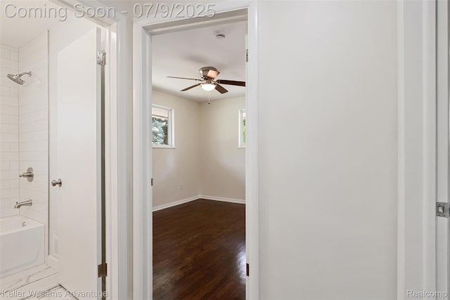 44249 Donley Dr, Sterling Heights, MI 48314 - hall featuring baseboards and dark wood-style floors