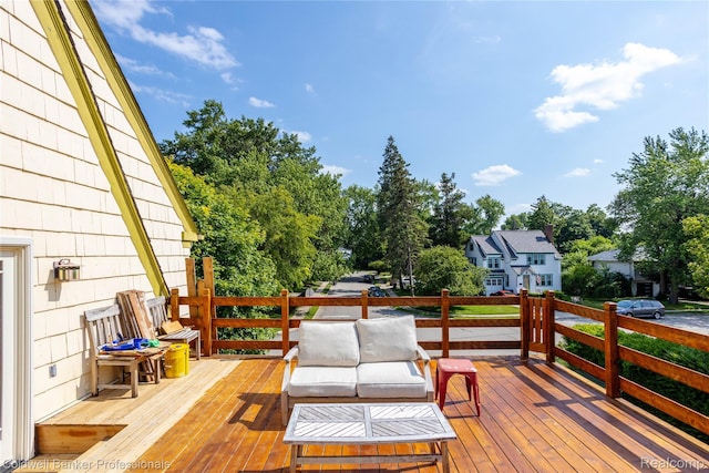 122 Linden Ct, Ypsilanti, MI 48197 - wooden terrace with view of scattered trees