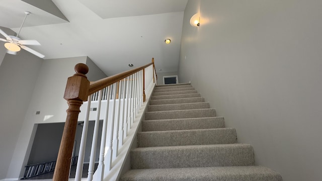 41664 Tera Ln, Novi, MI 48375 - staircase with a ceiling fan