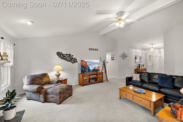 54561 Laurel Dr, Macomb, MI 48042 - carpeted living room with ceiling fan and baseboards