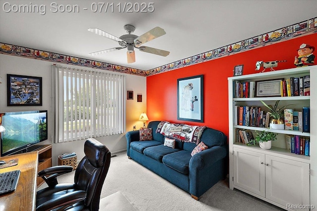54561 Laurel Dr, Macomb, MI 48042 - carpeted office space featuring a ceiling fan