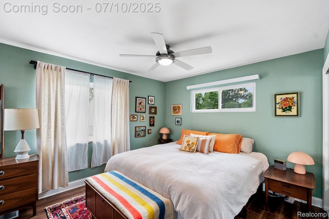 23316 Brookdale Blvd, Saint Clair Shores, MI 48082 - bedroom featuring dark wood-style flooring and a ceiling fan