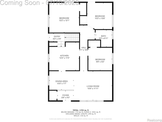 144 1st St, Wyandotte, MI 48192 - view of floor plan / room layout