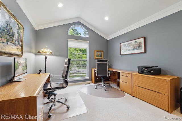 30166 Brightwood Dr Unit 40, Novi, MI 48377 - office with lofted ceiling and crown molding