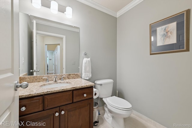 30166 Brightwood Dr Unit 40, Novi, MI 48377 - bathroom featuring vanity, crown molding, and tile patterned floors