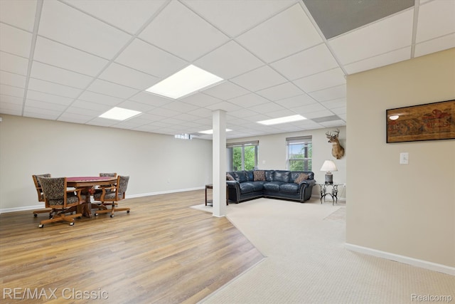 30166 Brightwood Dr Unit 40, Novi, MI 48377 - living area with a drop ceiling and wood finished floors