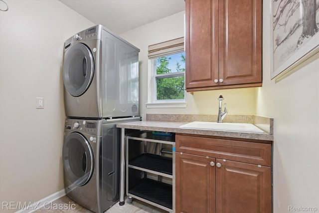 30166 Brightwood Dr Unit 40, Novi, MI 48377 - laundry room with stacked washer / drying machine, cabinet space, and beverage cooler