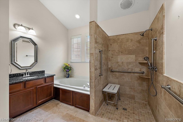 838 Knolls Landing Dr Unit 6, Milford, MI 48381 - full bath with a tile shower, a bath, and vanity