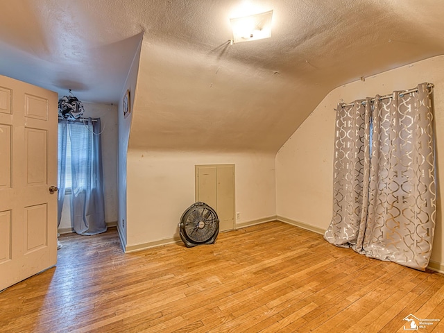 476 Borgess Ave, Monroe, MI 48162 - bonus room featuring light wood-type flooring, lofted ceiling, and a textured ceiling