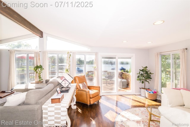 8856 Charbane Ave, White Lake, MI 48386 - living room featuring wood finished floors and recessed lighting