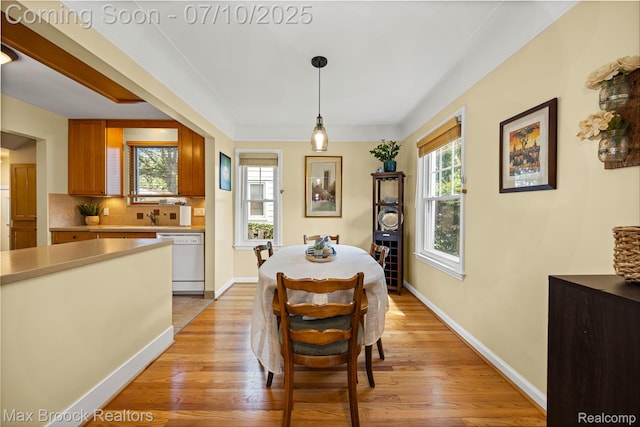 903 Oakridge Ave, Royal Oak, MI 48067 - dining room with light wood-type flooring and baseboards