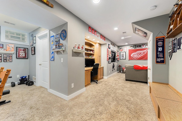 411 Edgemoor Ave, Kalamazoo, MI 49001 - home office featuring light carpet and recessed lighting