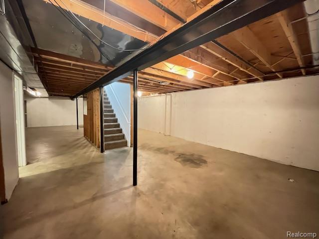 30885 Lee Frank Ln, Madison Heights, MI 48071 - unfinished basement featuring stairs